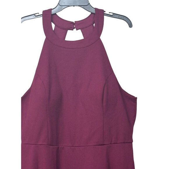 Speechless Plus Size Cutout Bow Back Fit & Flare Dress, New Magenta, - Picture 5 of 11